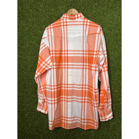 NWT Panhandle Slim Western Orange Plaid Button Down Long Sleeve Shirt Sz M - Picture 7 of 7
